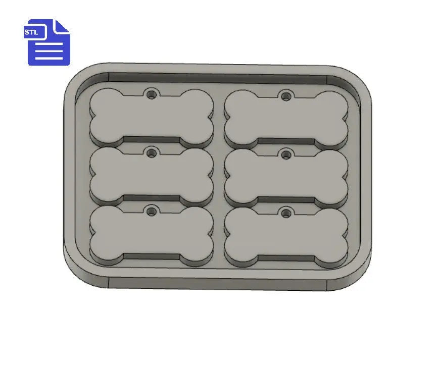 Bone Dog Collar Tag with hoop STL File