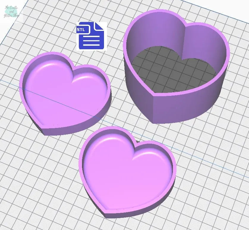 Bubble Heart Bath Bomb Mold STL File - for 3D printing - FILE ONLY - 3 piece Bath Bomb Press Mould - Shower Steamer - The Crafts and Glitter Shop