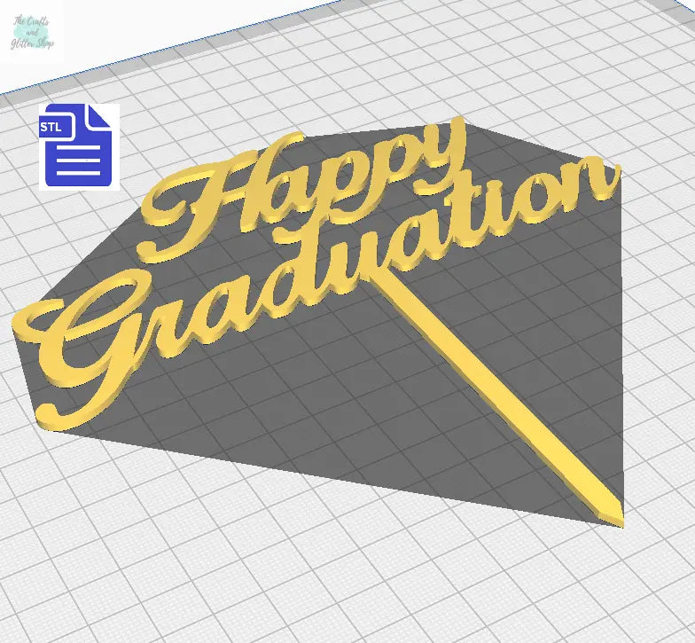 Cake Toppers STL File - for 3D printing - FILE ONLY - for 5 occasions Birthday Graduation Engagement New Year Congratulations - The Crafts and Glitter Shop