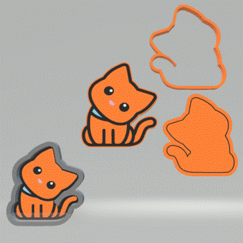 Cat Bath Bomb Mold STL File - for 3D printing - FILE ONLY - 1pc & 3pc push mold for bath bombs solid shampoo shower steamers fizzers - The Crafts and Glitter Shop
