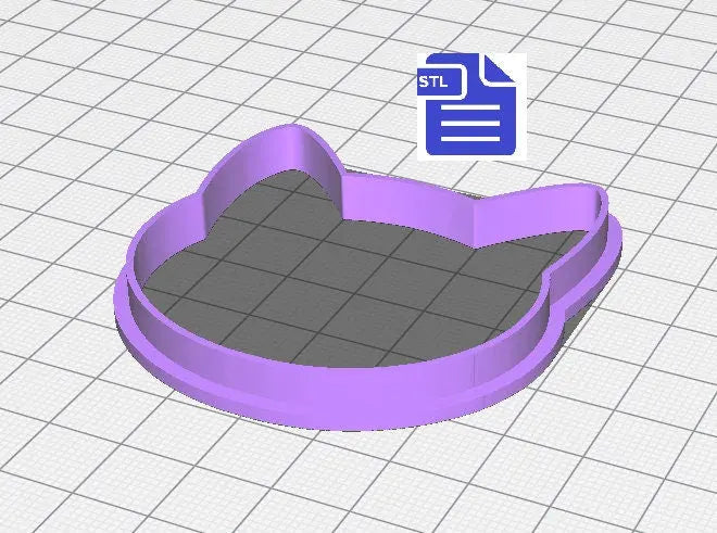 Cat Head Cookie Cutter STL File - for 3D printing - FILE ONLY - Digital Download - The Crafts and Glitter Shop