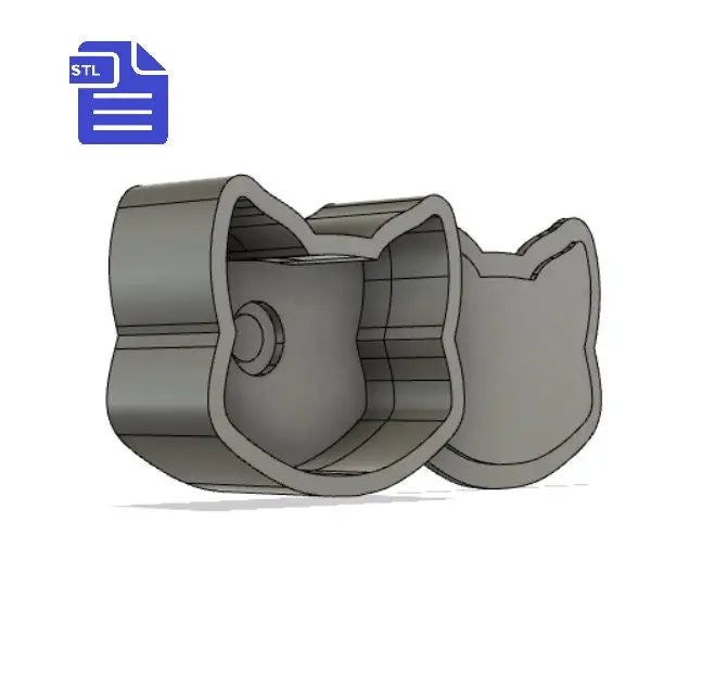 Crescent Cat Bath Bomb Mold STL File - for 3D printing - FILE ONLY - Bath Bomb Press Mould - Moon Cat Head Trinket Dish - Jewelry Box Tray - The Crafts and Glitter Shop