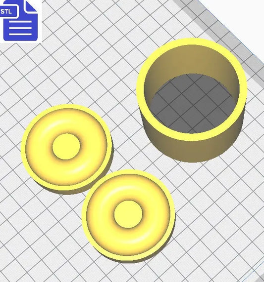Donut Shower Steamer Press STL File - for 3D printing - FILE ONLY - Bath Bomb Mold - Doughnut Fizzies