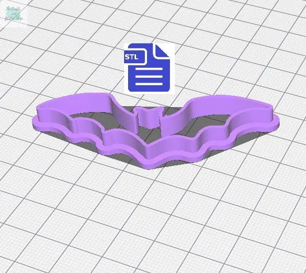Flying Bat Cookie Cutter STL File - for 3D printing - FILE ONLY - Digital Download - The Crafts and Glitter Shop