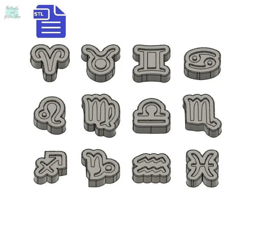 Full Set Zodiac Signs STL File - for 3D printing - FILE ONLY - The Crafts and Glitter Shop