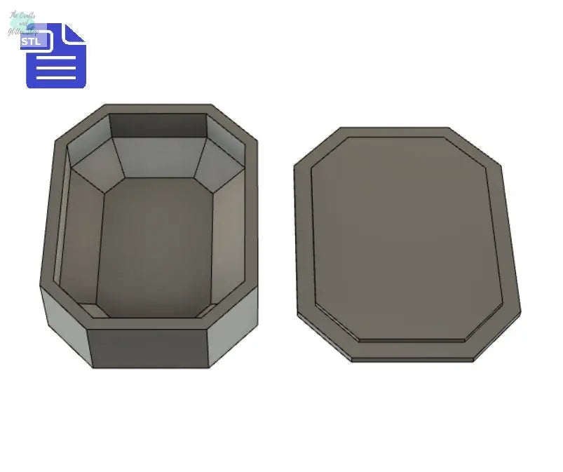 Gemstone Bath Bomb Mold STL File - for 3D printing - FILE ONLY - Rectangle Gem Bath Bomb Press Mould Shower Steamer