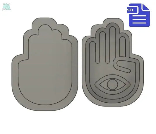 Hamsa STL File - for 3D printing - FILE ONLY - 2 piece Hamsa Bath Bomb Mold - can be used as a mold for bath bomb making Shower Steamer
