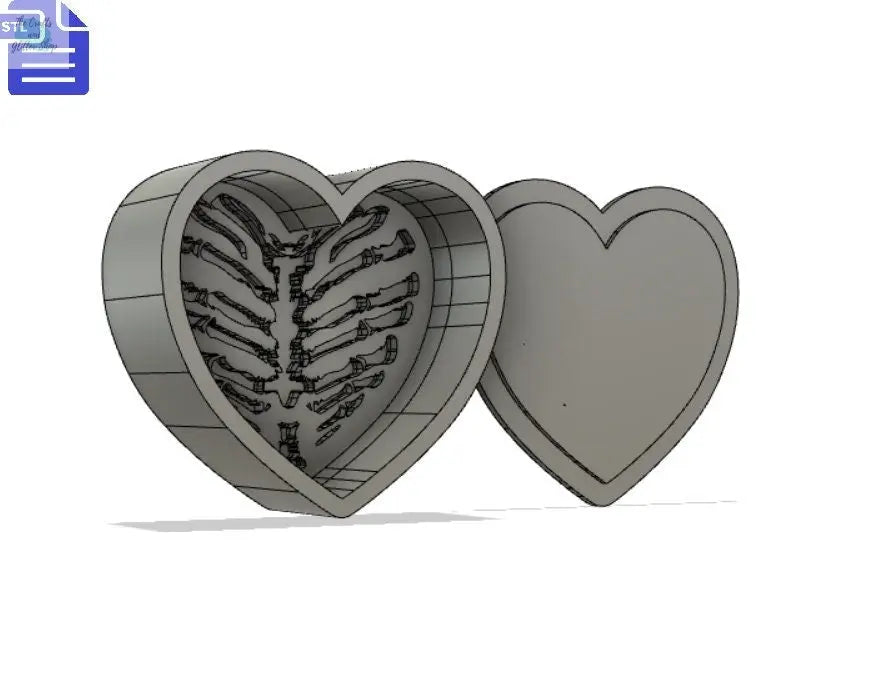 Heart Rib Cage Bath Bomb Mold STL File - for 3D printing - FILE ONLY - Ribcage Bath Bomb Press Shower Steamer - The Crafts and Glitter Shop