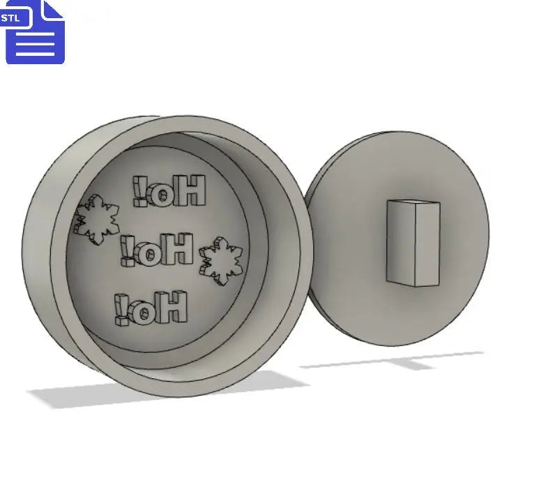 Ho Ho Ho Bath Bomb Mold STL File - for 3D printing - FILE ONLY - Christmas Bath Bomb Press Mould Shower Steamer - The Crafts and Glitter Shop