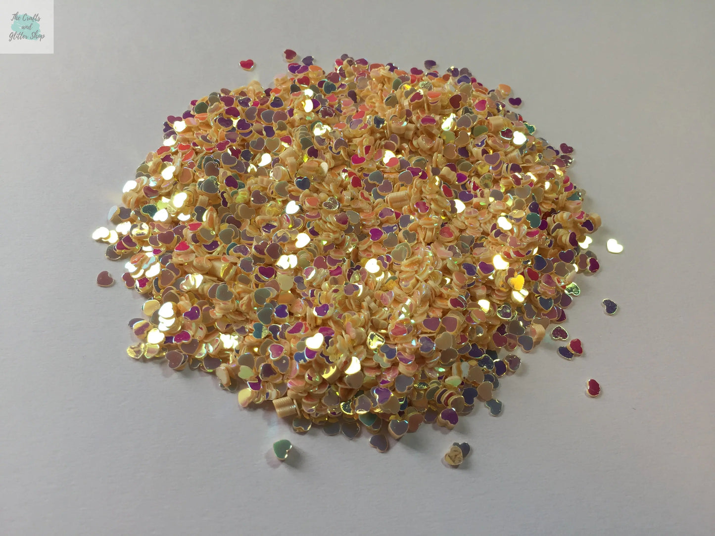 Iridescent Heart Confetti Flakes