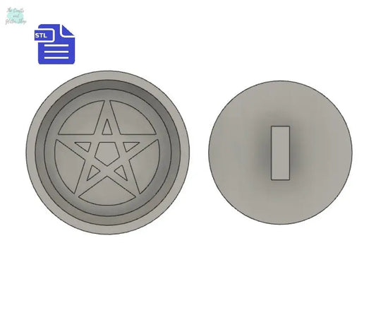 Pentagram Bath Bomb Press STL File - for 3D printing - FILE ONLY - print your own mold to make bath bombs Shower Steamer