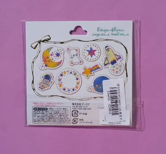 Planets Sticker Flakes - 48 pieces Stickers Pack The Crafts and Glitter Shop