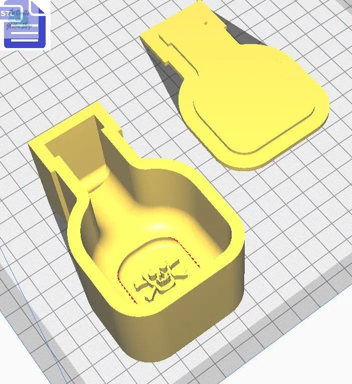 Poison Bottle Bath Bomb Mold STL File - for 3D printing - FILE ONLY - Poison Potion Jar Bath Bomb Press Mould Shower Steamer