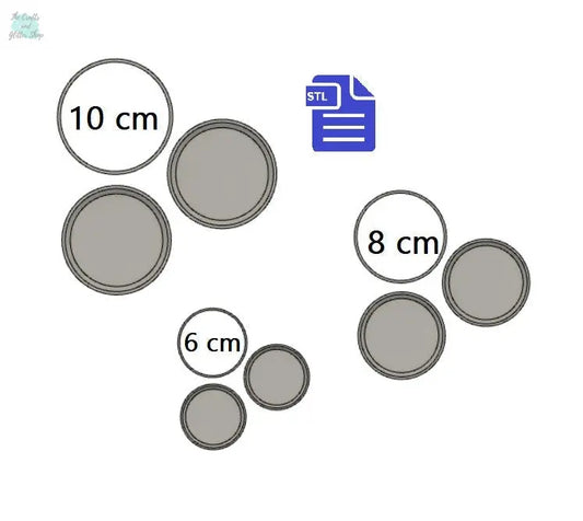 Puck Bath Bomb Mold STL File - for 3D printing - FILE ONLY - 3 sizes included - Bath Bomb Hand Press Mould - Shower Steamer Mold