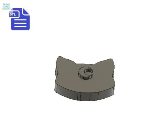 STL File Cat Head with crescent Moon - for 3D printing - FILE ONLY - witch - witchcraft - wicca - animal - kitty - familiar - The Crafts and Glitter Shop