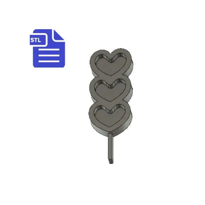 STL File Heart Dango Lollipop Shaker - for 3D printing - FILE ONLY - The Crafts and Glitter Shop