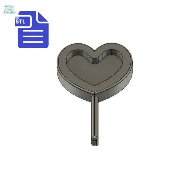 STL File Heart Lollipop Shaker - for 3D printing - FILE ONLY - The Crafts and Glitter Shop