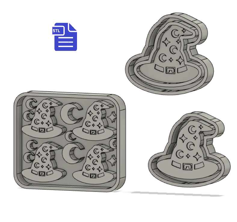 Wizard Hat Silicone Mold Housing Tray STL File - for 3D printing - FILE ONLY - The Crafts and Glitter Shop