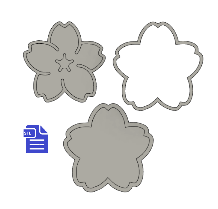 3pc Sakura Bath Bomb Mold STL File - for 3D printing - FILE ONLY - The Crafts and Glitter Shop