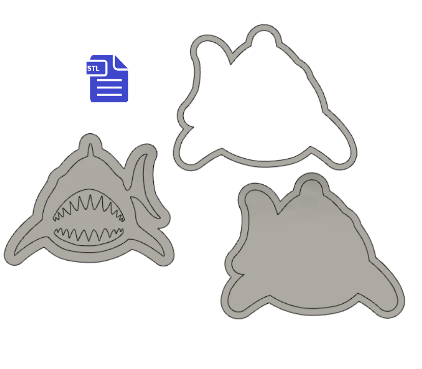 3pc Shark Bath Bomb Mold STL File - for 3D printing - FILE ONLY - The Crafts and Glitter Shop