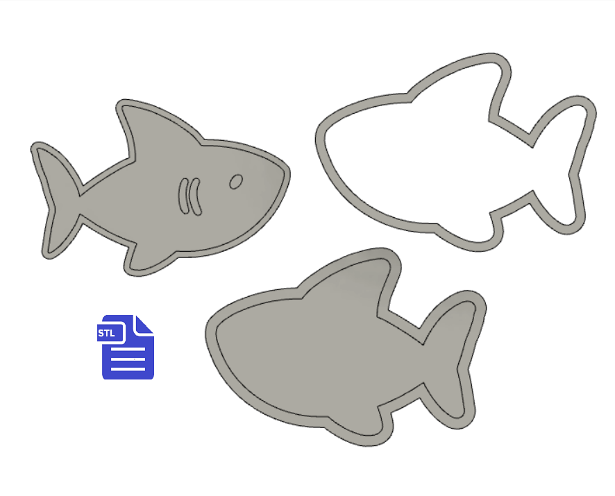 3pc Shark Bath Bomb Mold STL File - for 3D printing - FILE ONLY - The Crafts and Glitter Shop