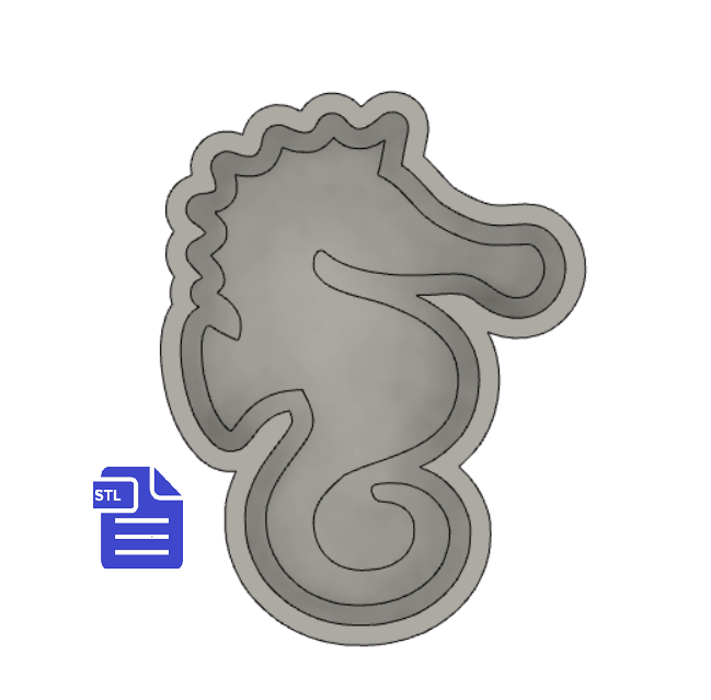 1pc Seahorse Bath Bomb Mold STL File - for 3D printing - FILE ONLY - The Crafts and Glitter Shop