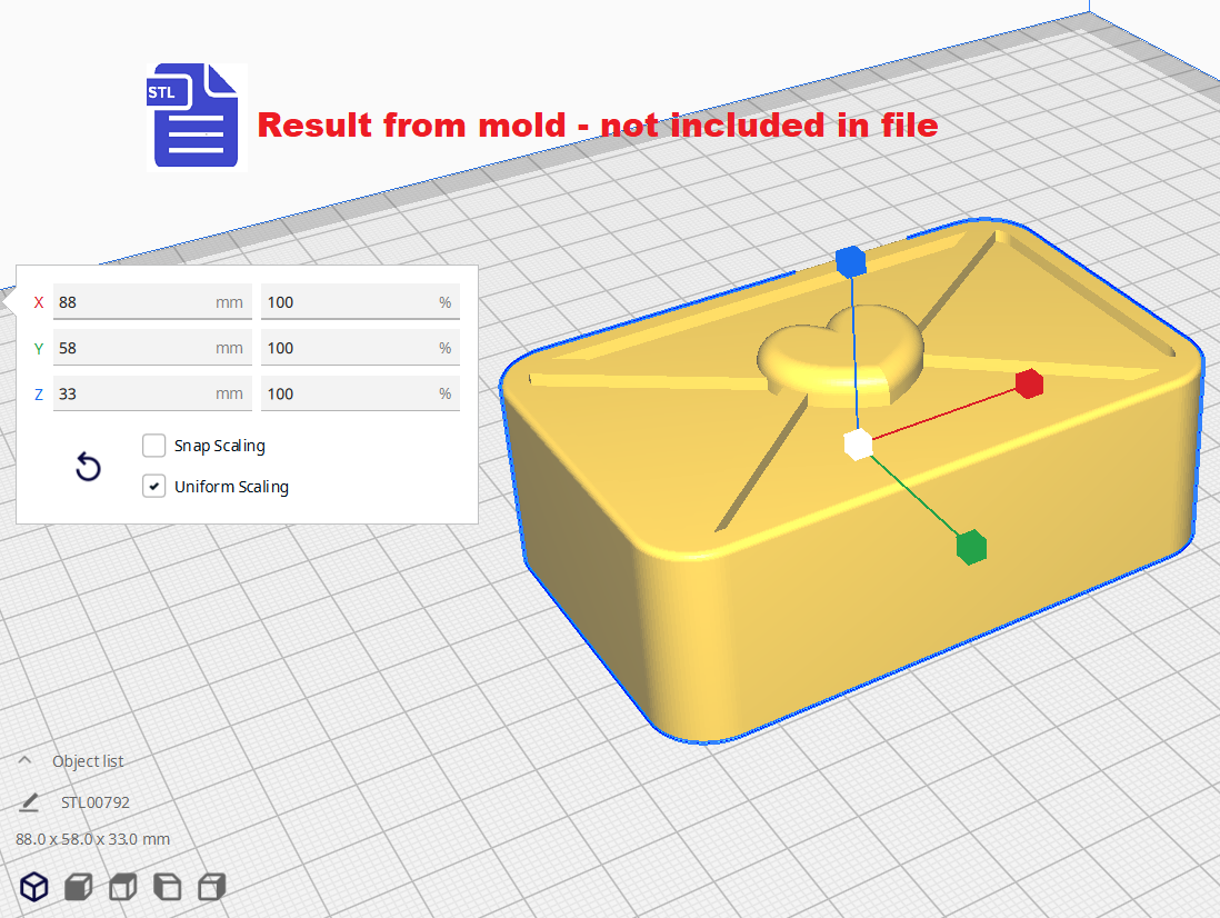 3pc Love Letter Bath Bomb Mold STL File - for 3D printing - FILE ONLY - The Crafts and Glitter Shop