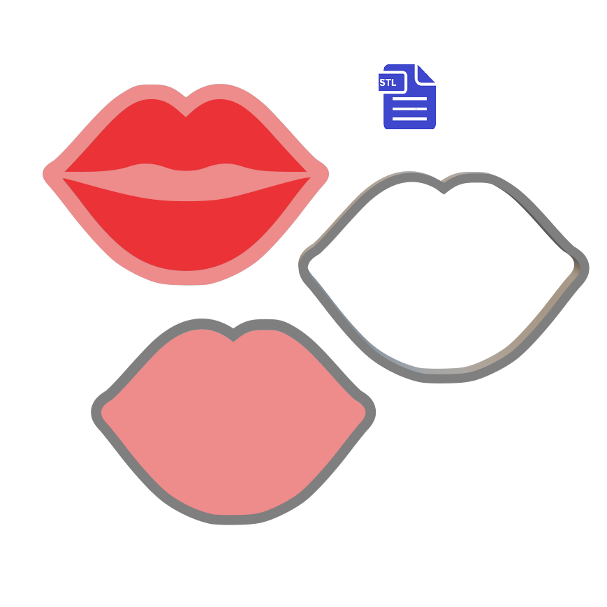 3pc Lips Bath Bomb Mold STL File - for 3D printing - FILE ONLY - The Crafts and Glitter Shop