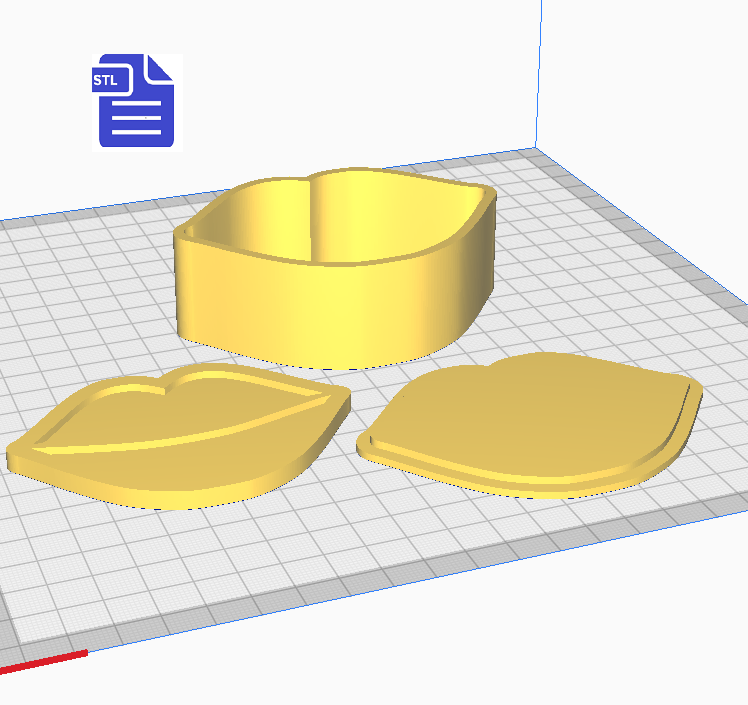 3pc Lips Bath Bomb Mold STL File - for 3D printing - FILE ONLY - The Crafts and Glitter Shop