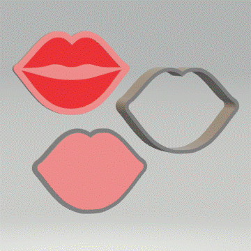 3pc Lips Bath Bomb Mold STL File - for 3D printing - FILE ONLY - The Crafts and Glitter Shop