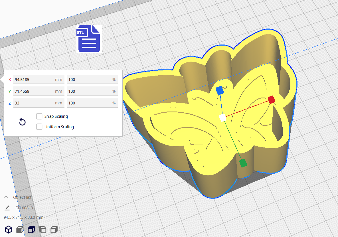 1pc Butterfly Bath Bomb Mold STL File - for 3D printing - FILE ONLY - The Crafts and Glitter Shop