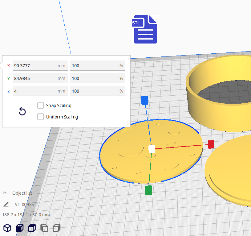 3pc Full Moon Bath Bomb Mold STL File - for 3D printing - FILE ONLY - The Crafts and Glitter Shop