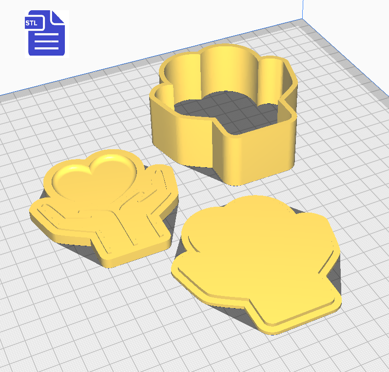 3pc Self Care Bath Bomb Mold STL File - for 3D printing - FILE ONLY - The Crafts and Glitter Shop