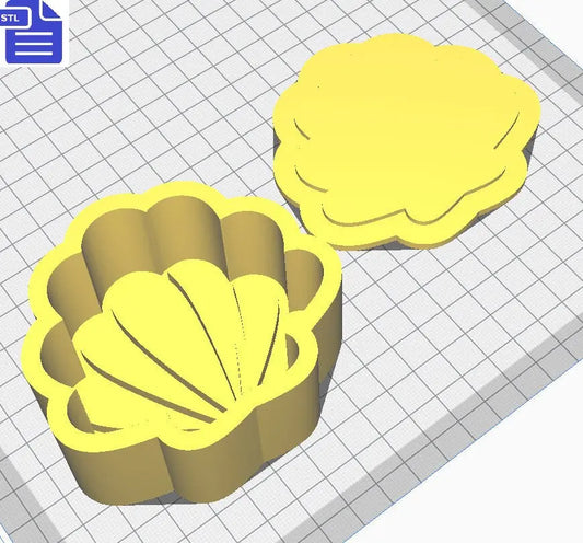 Seashell Bath Bomb Mold STL File - for 3D printing - FILE ONLY - Sea Shell Bath Bomb Press Mould Shower Steamer