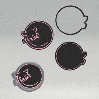 Sleepy Cat Bath Bomb Mold STL File