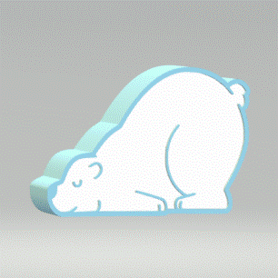 Sleepy Polar Bear Bath Bomb Mold STL File