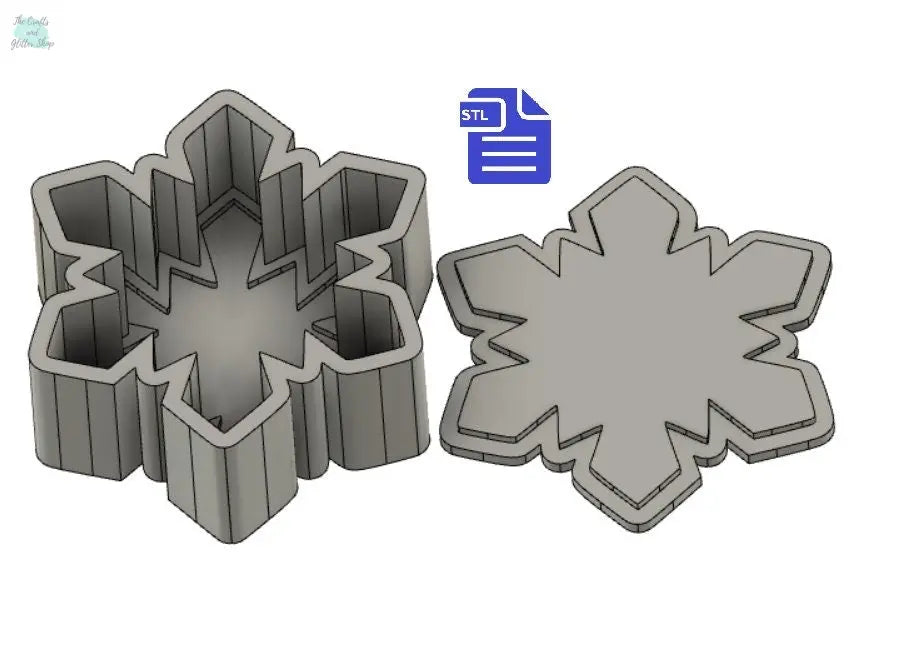 Snowflake Bath Bomb Mold STL File - for 3D printing - FILE ONLY - Bath Bomb Press - Shower Steamer Mould