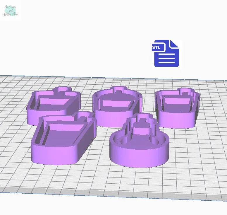 Straw Cup Shaker with Mold Housing STL File - for 3D printing - FILE ONLY - each design has an inbuilt tray to make your own silicone molds - The Crafts and Glitter Shop