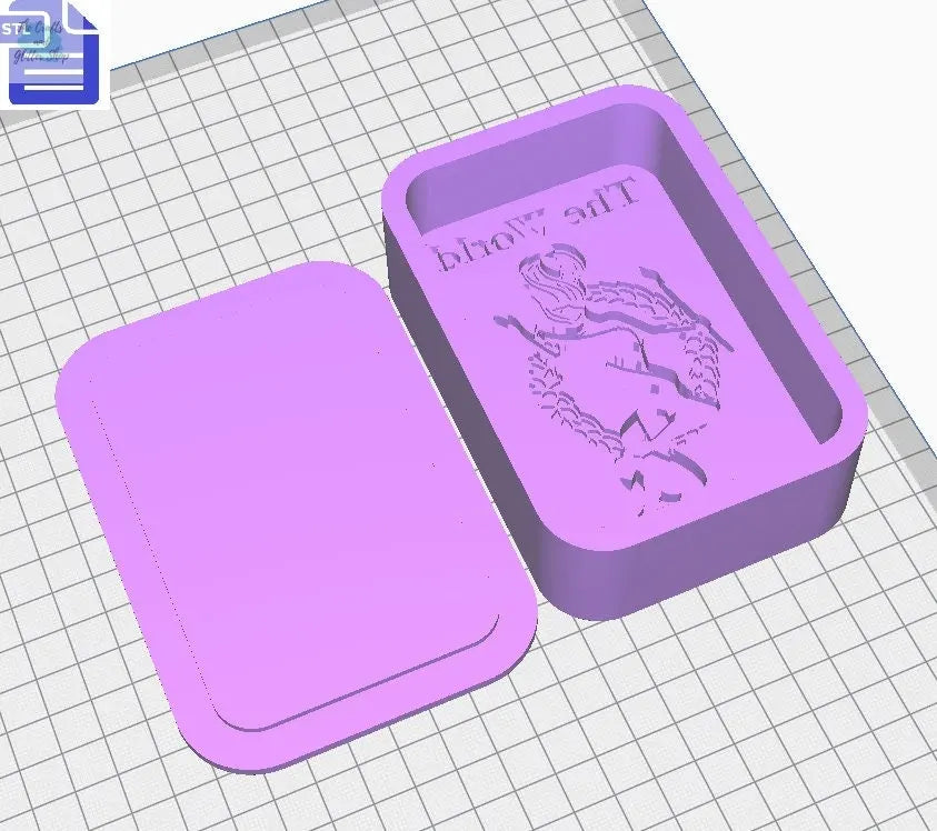 The World Tarot Card Bath Bomb Mold STL File - for 3D printing - FILE ONLY - Tarot Bath Bomb Press Shower Steamer