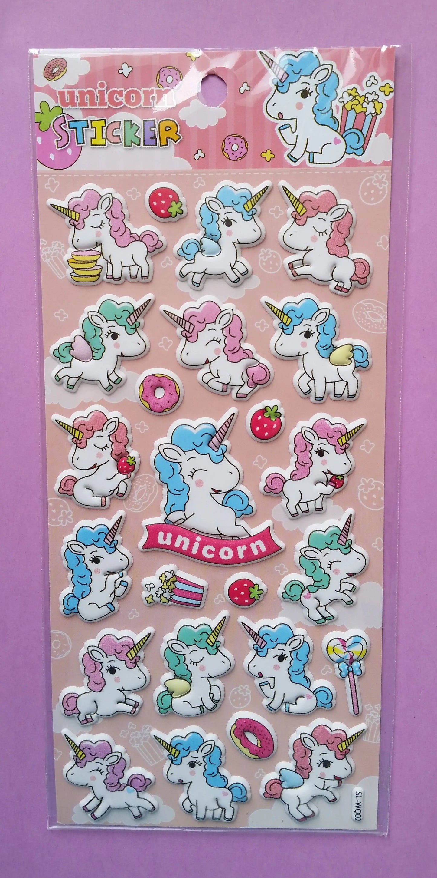 Unicorn Puffy Stickers - 1 Sheet The Crafts and Glitter Shop