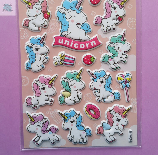 Unicorn Puffy Stickers