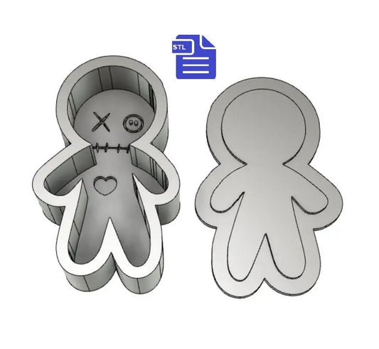 Voodoo Doll Bath Bomb Mold STL File - for 3D printing - FILE ONLY - Bath Bomb Press Mould Shower Steamer