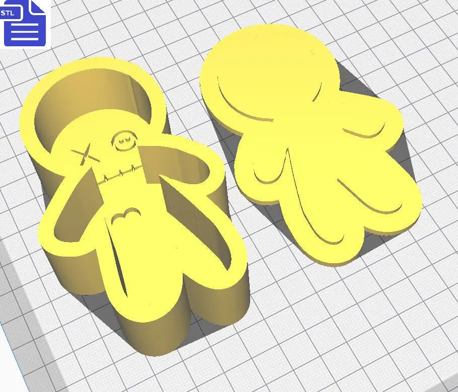 Voodoo Doll Bath Bomb Mold STL File - for 3D printing - FILE ONLY - Bath Bomb Press Mould Shower Steamer