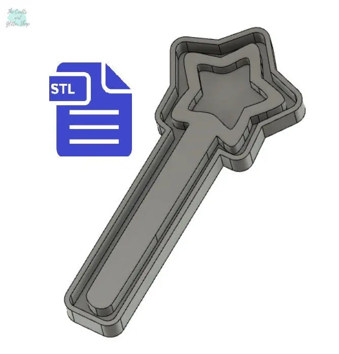 Wand Shaker STL File - for 3D printing - FILE ONLY - includes tray for silicone mold making - diy freshies mold - The Crafts and Glitter Shop
