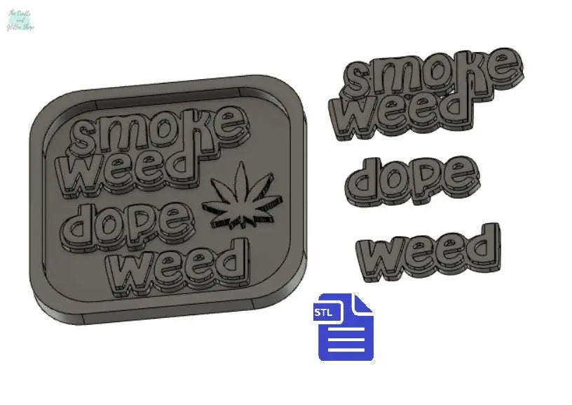 Weed STL File - for 3D printing - FILE ONLY - also includes tray option for silicone mold making - diy freshies mold - The Crafts and Glitter Shop