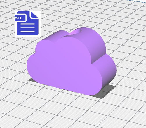 Cloud Straw Topper STL File - for 3D printing - FILE ONLY - Instant Digital Download