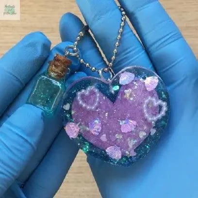 Resin-Tutorial-Mermaid-Heart-Key-Chain-with-Mermaid-Tears The Crafts and Glitter Shop