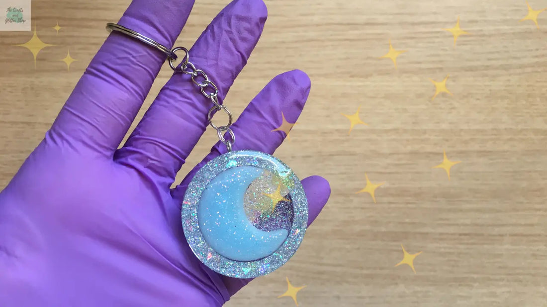Tutorial-Moon-Bezel-Key-Chain-with-resin The Crafts and Glitter Shop