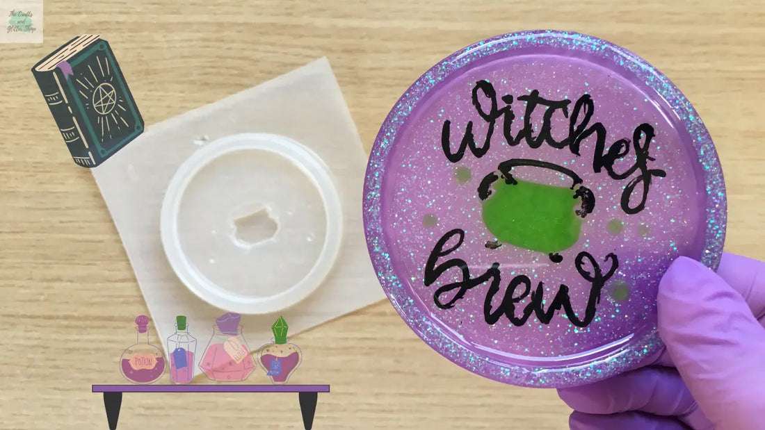Tutorial-Witches-Brew-Resin-Coaster The Crafts and Glitter Shop