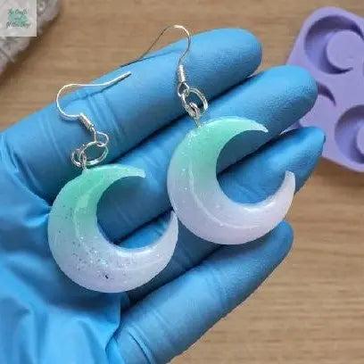 Resin Tutorial: Pastel Crescent Moon Dangle Earrings